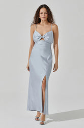Satin Bow Midi Dress